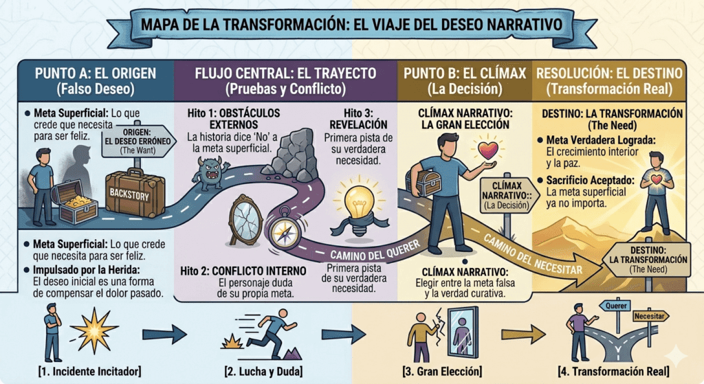 EL DESEO Y LA NECESIDAD EN EL DESARROLLO DE TU HISTORIA transformación el viaje del deseo narrativo del personaje literario